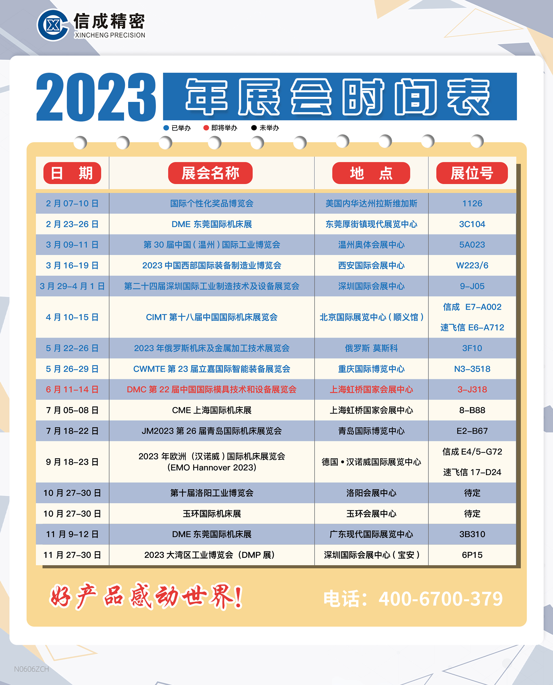 洛陽(yáng)信成2023年上半年展會(huì)安排時(shí)間表